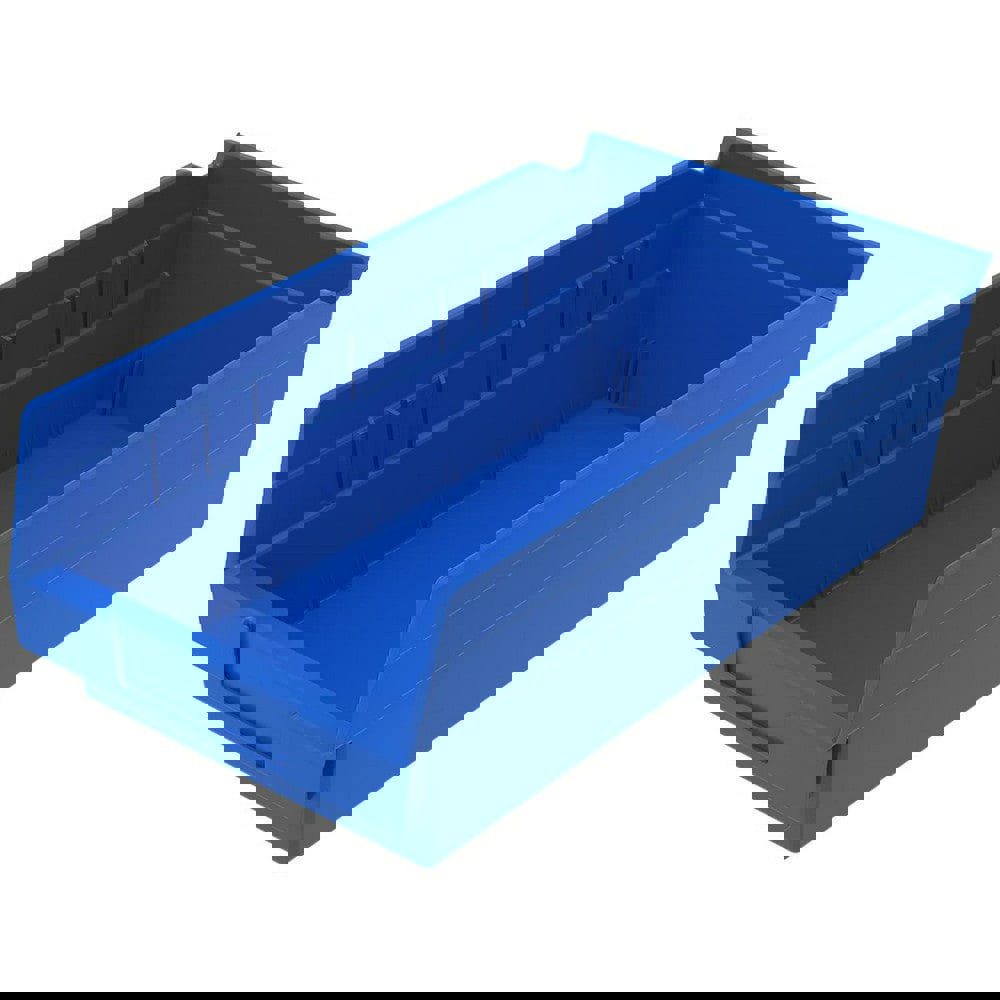 Plastic Hopper Shelf Bin: Blue